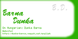 barna dunka business card